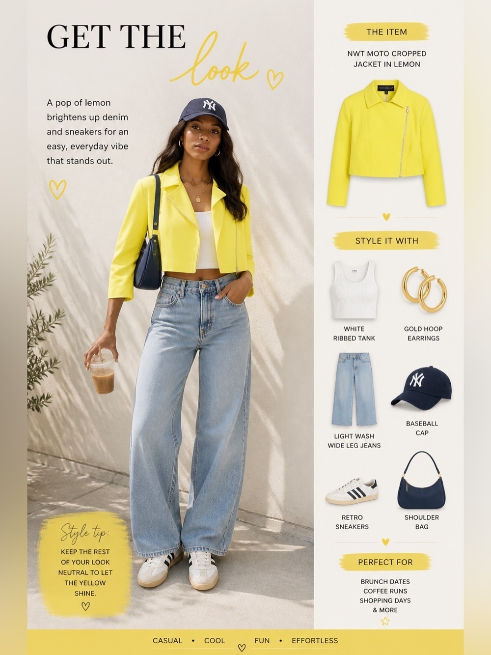 NWT MOTO Cropped jacket in Lemon. So bright yet chic. Grab the spotlight. Size L
